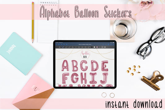 GoodNotes - Alphabet Balloon Digital Stickers